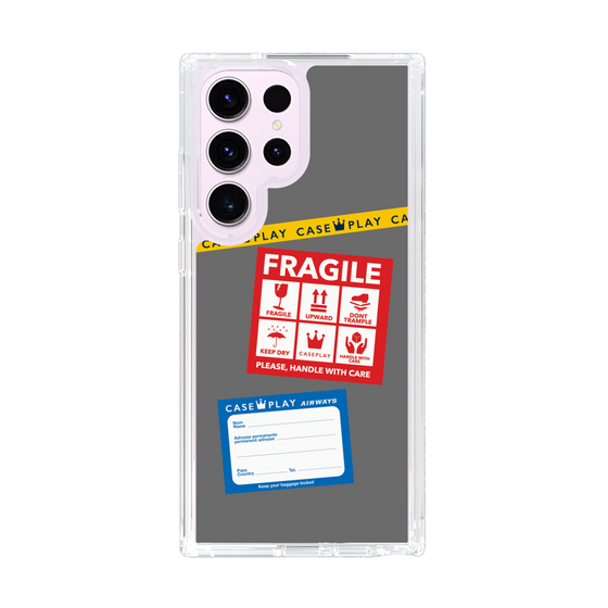 スリムプロテクションケース［ FRAGILE Stickers - Gray ］