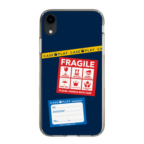 スリムプロテクションケース［ FRAGILE Stickers - Navy ］