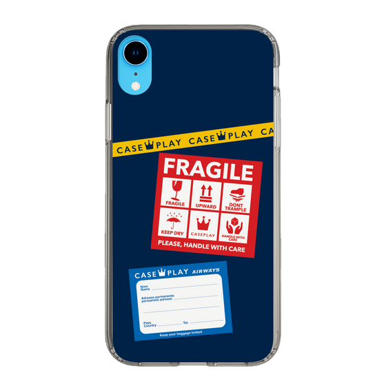 スリムプロテクションケース［ FRAGILE Stickers - Navy ］