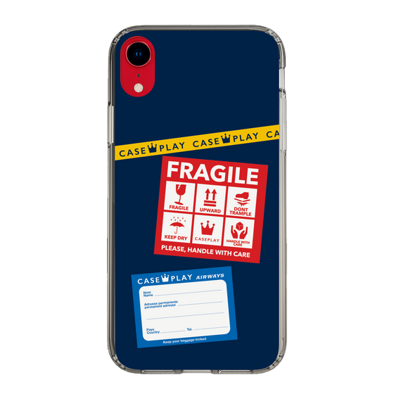 スリムプロテクションケース［ FRAGILE Stickers - Navy ］