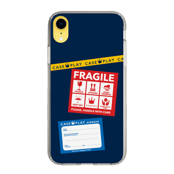 スリムプロテクションケース［ FRAGILE Stickers - Navy ］