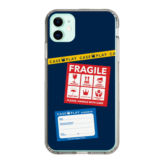 スリムプロテクションケース［ FRAGILE Stickers - Navy ］