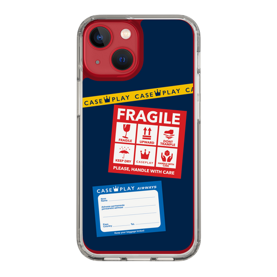 スリムプロテクションケース［ FRAGILE Stickers - Navy ］