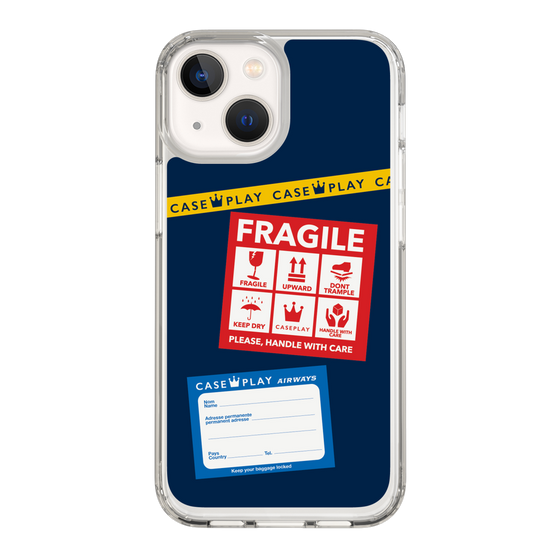 スリムプロテクションケース［ FRAGILE Stickers - Navy ］