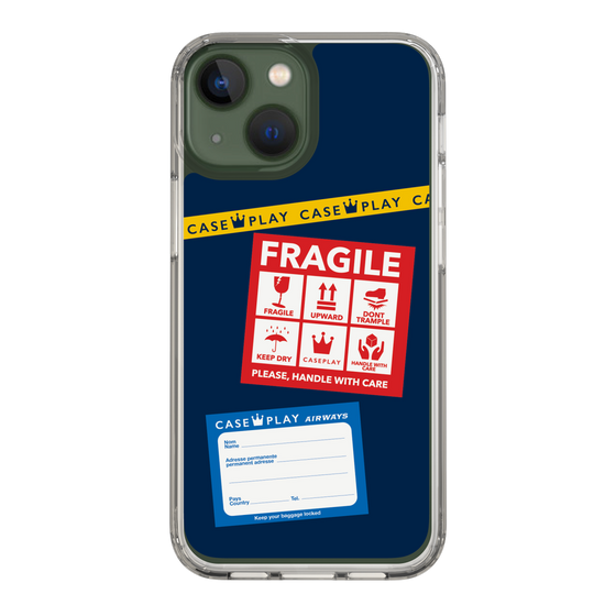 スリムプロテクションケース［ FRAGILE Stickers - Navy ］