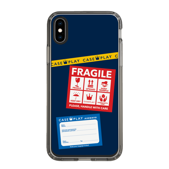 スリムプロテクションケース［ FRAGILE Stickers - Navy ］