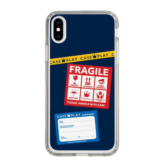 スリムプロテクションケース［ FRAGILE Stickers - Navy ］