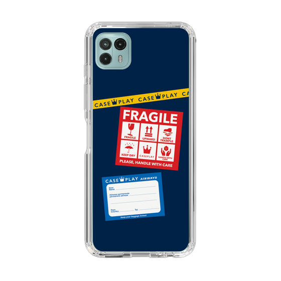 スリムプロテクションケース［ FRAGILE Stickers - Navy ］