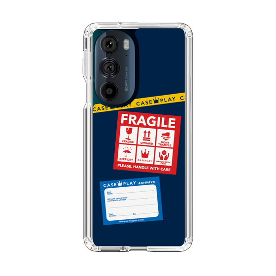 スリムプロテクションケース［ FRAGILE Stickers - Navy ］
