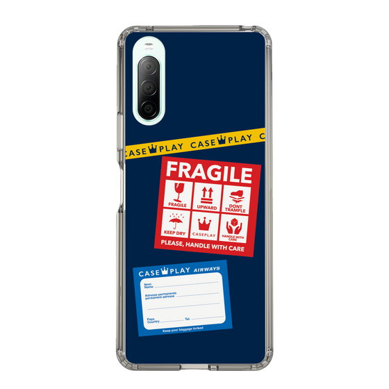 スリムプロテクションケース［ FRAGILE Stickers - Navy ］