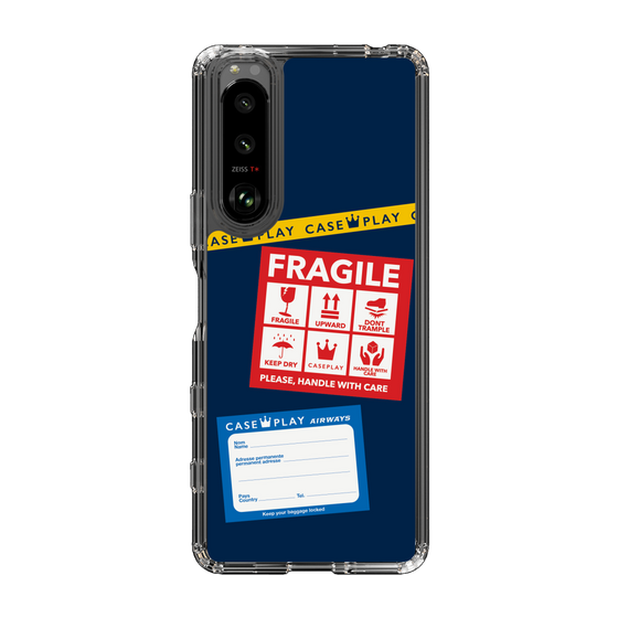 スリムプロテクションケース［ FRAGILE Stickers - Navy ］