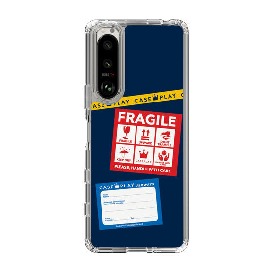 スリムプロテクションケース［ FRAGILE Stickers - Navy ］