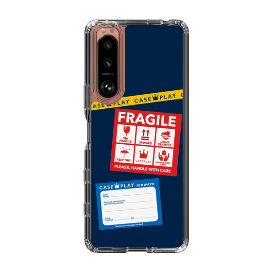 スリムプロテクションケース［ FRAGILE Stickers - Navy ］