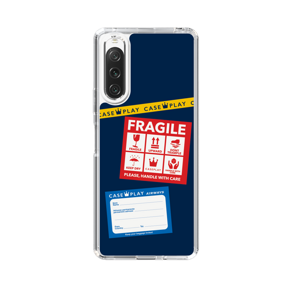 スリムプロテクションケース［ FRAGILE Stickers - Navy ］