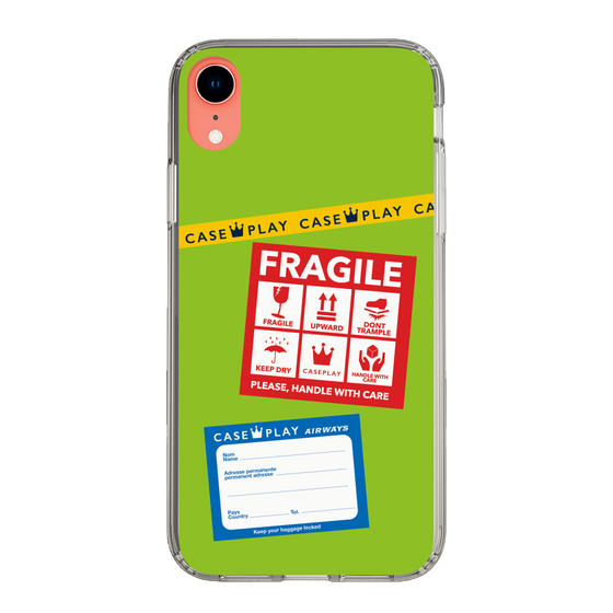 スリムプロテクションケース［ FRAGILE Stickers - Green ］