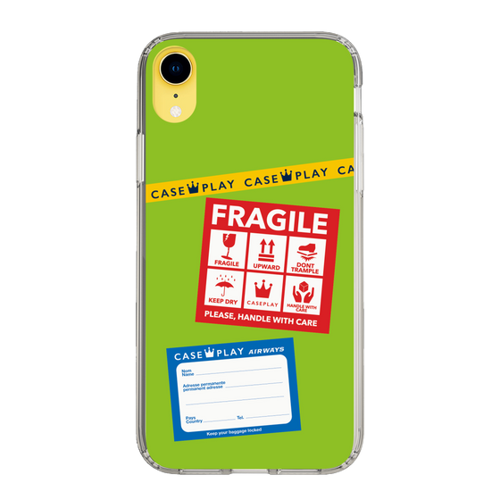 スリムプロテクションケース［ FRAGILE Stickers - Green ］