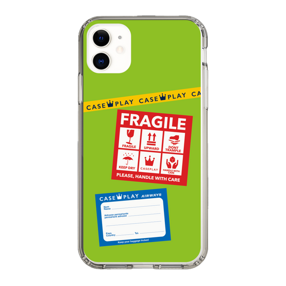 スリムプロテクションケース［ FRAGILE Stickers - Green ］