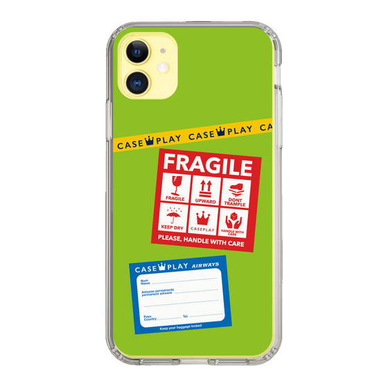 スリムプロテクションケース［ FRAGILE Stickers - Green ］