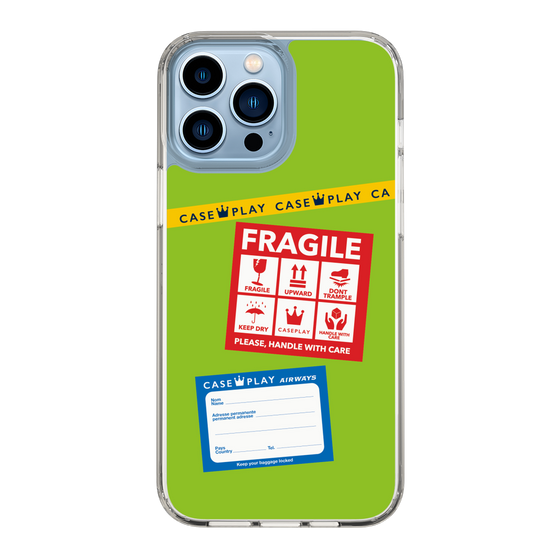 スリムプロテクションケース［ FRAGILE Stickers - Green ］