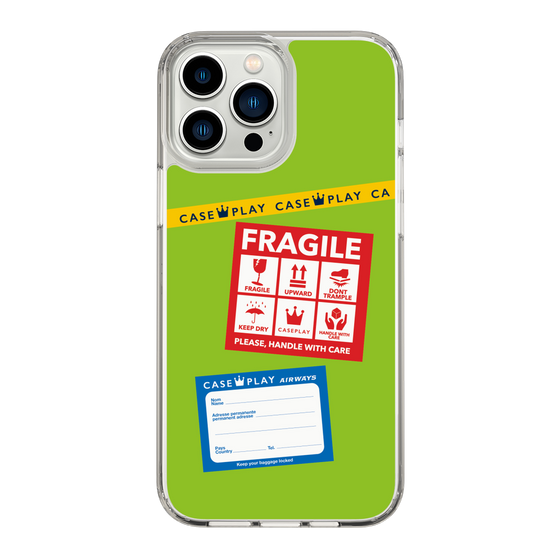 スリムプロテクションケース［ FRAGILE Stickers - Green ］