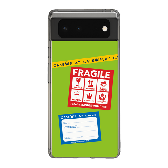 スリムプロテクションケース［ FRAGILE Stickers - Green ］