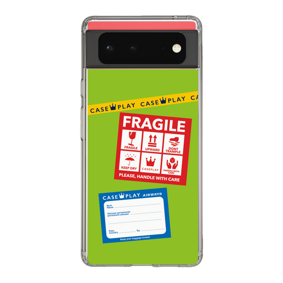 スリムプロテクションケース［ FRAGILE Stickers - Green ］
