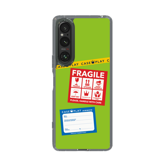 スリムプロテクションケース［ FRAGILE Stickers - Green ］