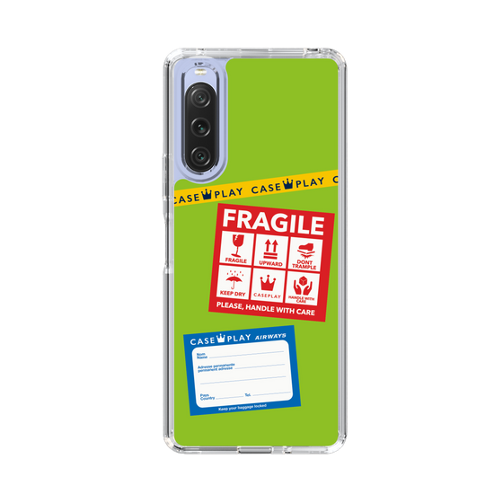 スリムプロテクションケース［ FRAGILE Stickers - Green ］