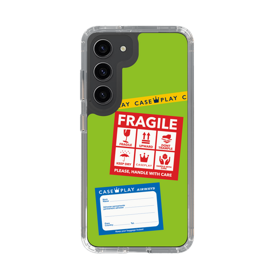スリムプロテクションケース［ FRAGILE Stickers - Green ］