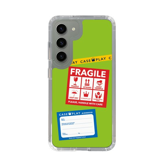 スリムプロテクションケース［ FRAGILE Stickers - Green ］