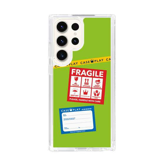 スリムプロテクションケース［ FRAGILE Stickers - Green ］