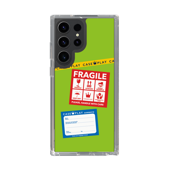 スリムプロテクションケース［ FRAGILE Stickers - Green ］