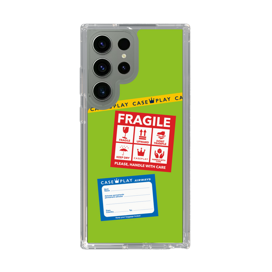 スリムプロテクションケース［ FRAGILE Stickers - Green ］
