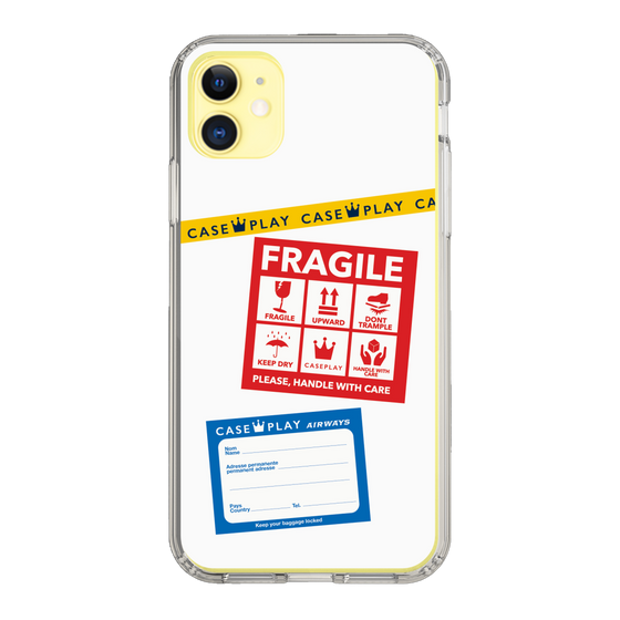 スリムプロテクションケース［ FRAGILE Stickers - White ］