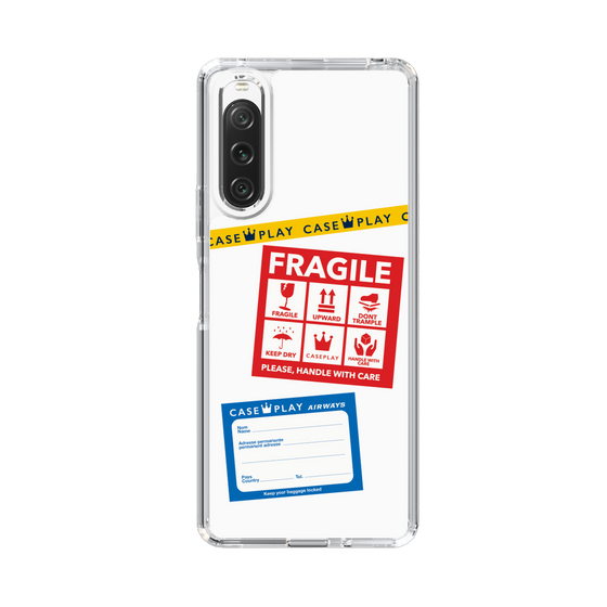 スリムプロテクションケース［ FRAGILE Stickers - White ］
