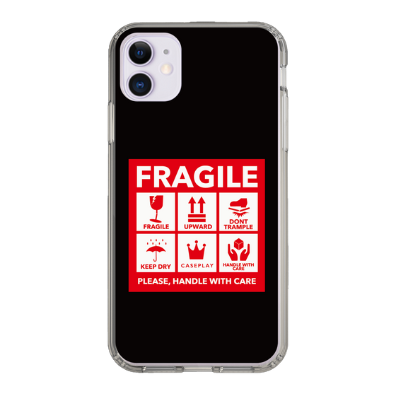 スリムプロテクションケース［ FRAGILE Sticker - Black ］