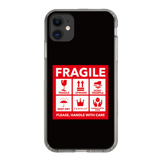 スリムプロテクションケース［ FRAGILE Sticker - Black ］