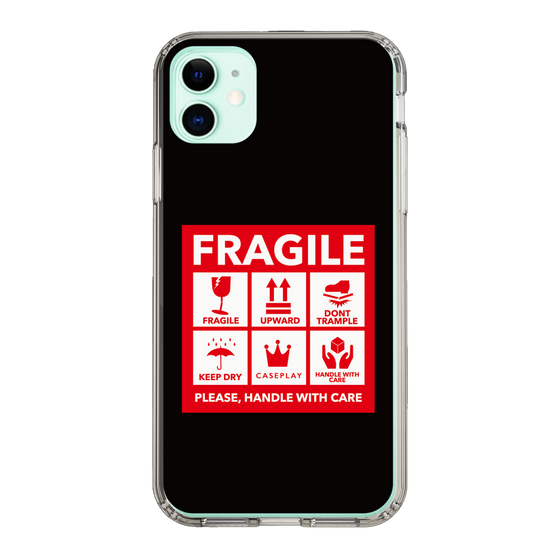 スリムプロテクションケース［ FRAGILE Sticker - Black ］
