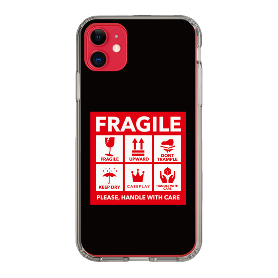 スリムプロテクションケース［ FRAGILE Sticker - Black ］