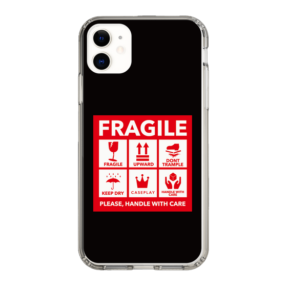 スリムプロテクションケース［ FRAGILE Sticker - Black ］