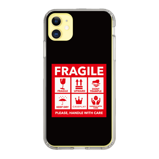 スリムプロテクションケース［ FRAGILE Sticker - Black ］