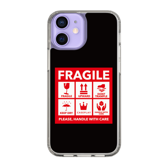 スリムプロテクションケース［ FRAGILE Sticker - Black ］