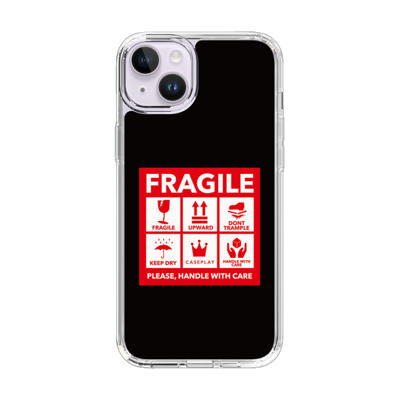 スリムプロテクションケース［ FRAGILE Sticker - Black ］