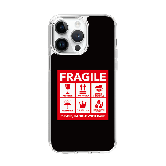 スリムプロテクションケース［ FRAGILE Sticker - Black ］