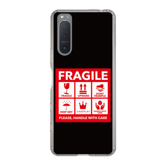 スリムプロテクションケース［ FRAGILE Sticker - Black ］