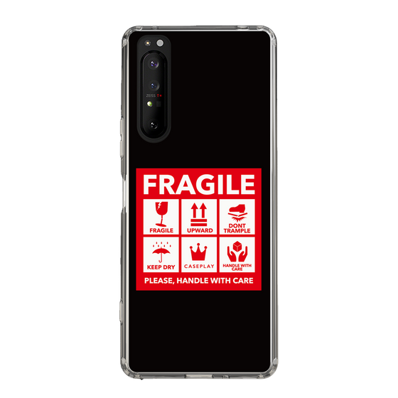 スリムプロテクションケース［ FRAGILE Sticker - Black ］