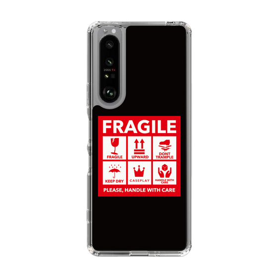 スリムプロテクションケース［ FRAGILE Sticker - Black ］