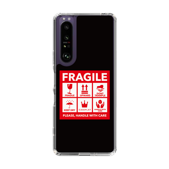 スリムプロテクションケース［ FRAGILE Sticker - Black ］