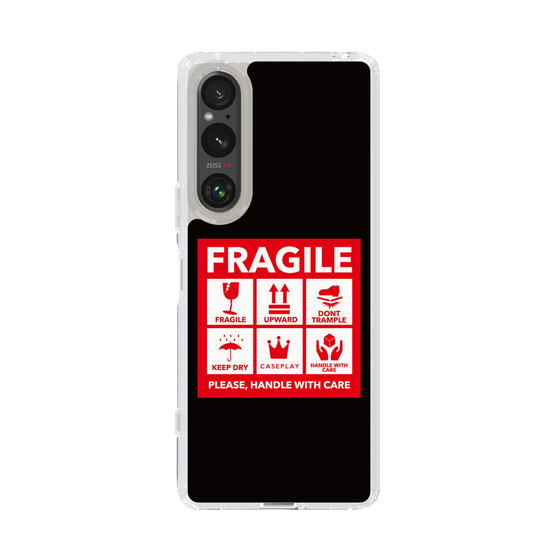 スリムプロテクションケース［ FRAGILE Sticker - Black ］