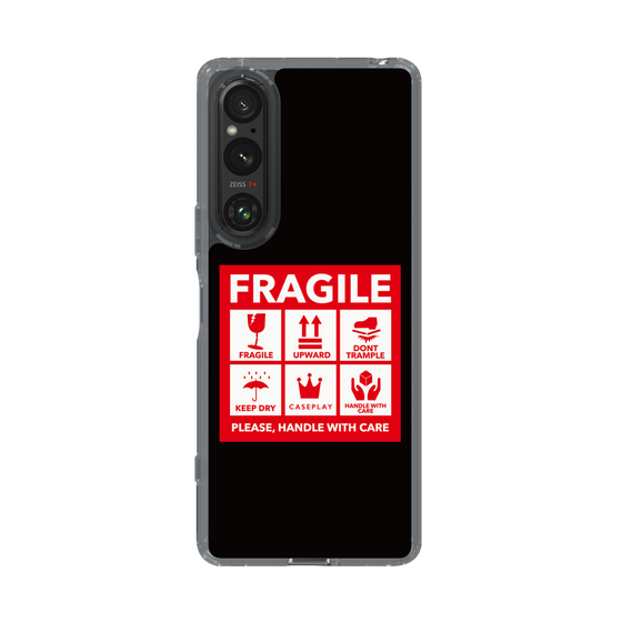 スリムプロテクションケース［ FRAGILE Sticker - Black ］